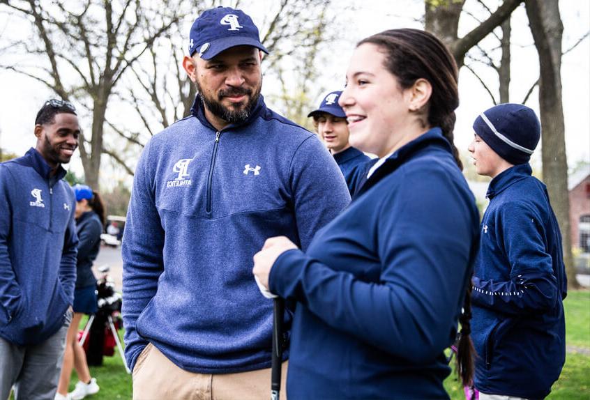 Poly Prep Golf team Athlete talks with the Coach